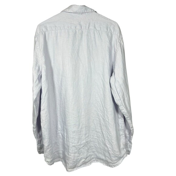 Saks Fifth Avenue Lilac 100% Linen Short Sleeve Button Up Shirt Preppy Large‎ - Picture 7 of 11